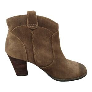 Clarks Indigo Heath Harrier Leather Ankle Booties in Taupe Distressed Size 8